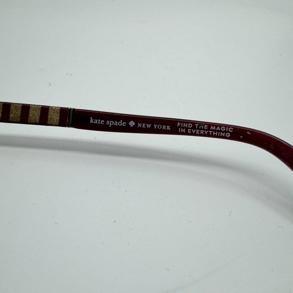 Kate Spade Valary Women Eyeglasses Frames Red Gold USED H9761 - Picture 6 of 8